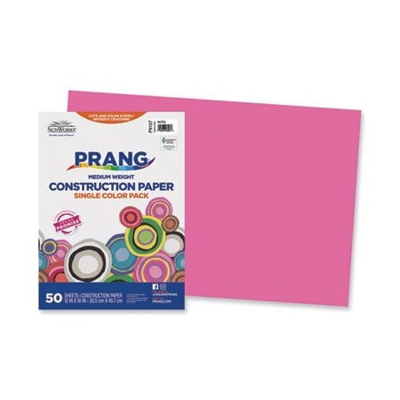 Pacon SunWorks, CONSTRUCTION PAPER, 58LB, 12 X 18, HOT PINK, 50PK 9107